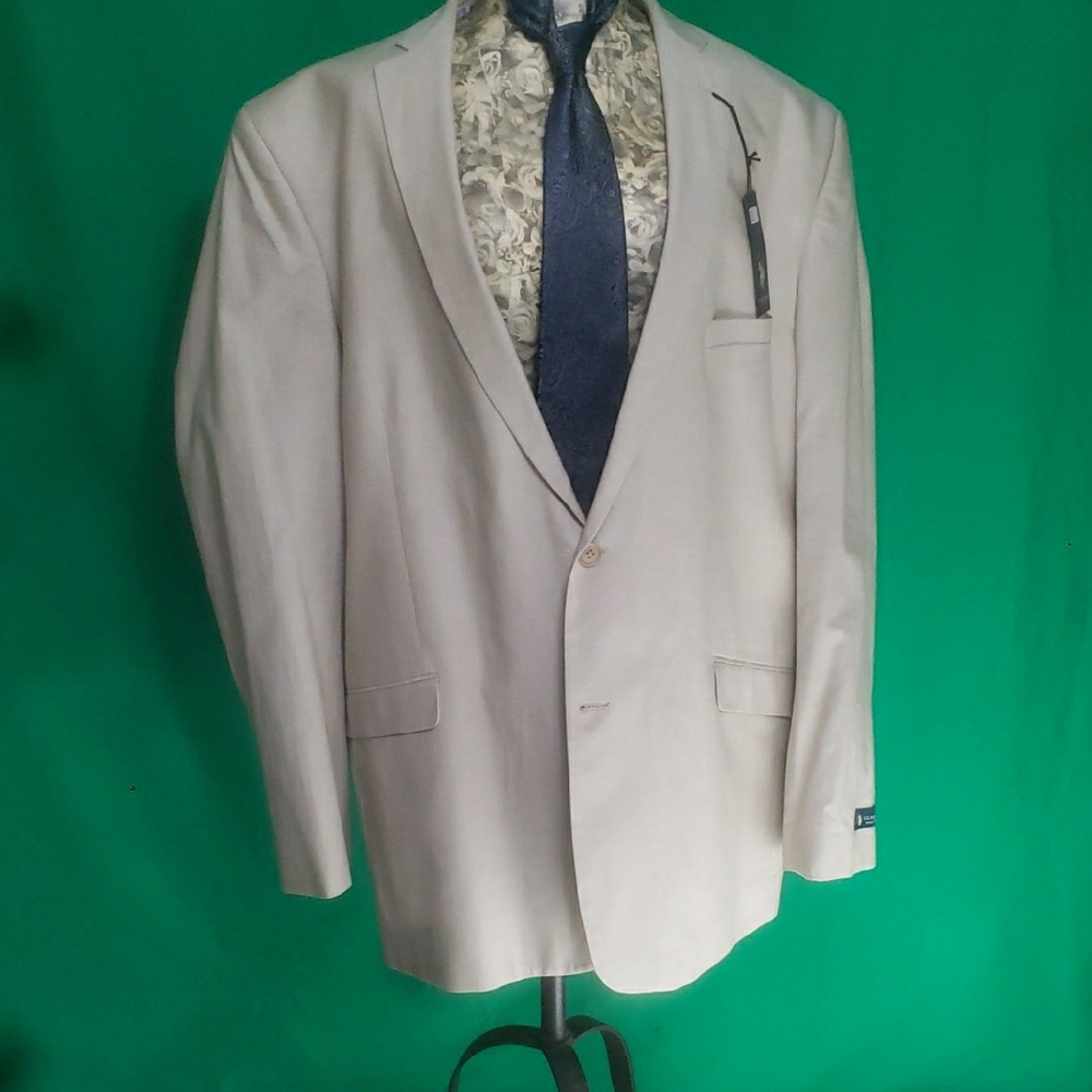 U.S. Polo Assn. Cream Sport Coat Tailored Fit Notched Lapel 50LNG